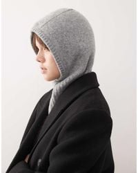 Weekday - Pasamontañas Gris Jaspeado De Punto De - Lyst