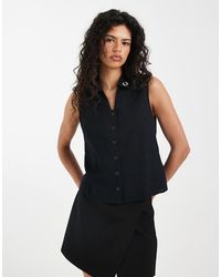 Fred Perry - Sheer Stripe Sleeveless Shirt - Lyst