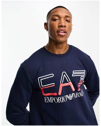 EA7 - Emporio Armani - - Sweatshirt Met Oversized Logo - Lyst