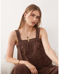 New Look - Co-Ord Broderie Scallop Cami Top - Lyst