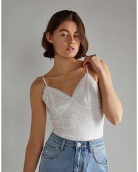 Glamorous - V Neck Bodysuit - Lyst