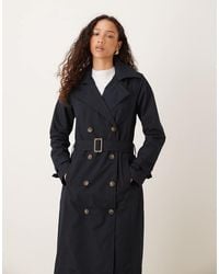Brave Soul - Double-Breasted Longline Trench Coat - Lyst