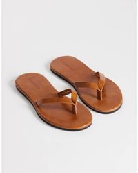 TOPSHOP - Sky Real Leather Toe Thong Sandal - Lyst