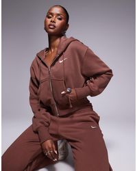 Nike - Phoenix Fleece Cropped Full Zip Hoodie - Lyst
