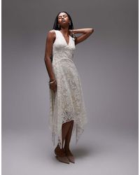 & Other Stories - Lace Midaxi Dress With Drop Waist And Handkerchief Hem - Lyst