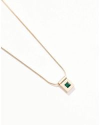 ASOS - Collana Con Cristallo Stile Smeraldo Su Ciondolo Squadrato - Lyst
