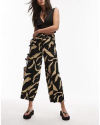 Mango - Abstract Printed Wide Leg Trouser - Lyst