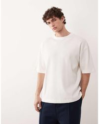 ASOS COLLECTIVE - Oversized T-Shirt Van Superzware Stof Met Wafelstructuur - Lyst