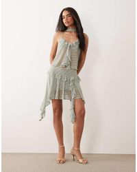 ASOS - Stretch Chiffon Asymmetrical Ruffle Mini Skirt - Lyst