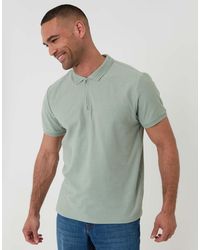 Threadbare - Textured Cotton Quarter Zip Polo Shirt - Lyst