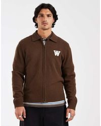 DOUBLE A by WOOD WOOD - 100% Lambswool Tay Zip Through Cardigan - Lyst