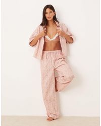 ASOS - Georgie - pantalon tissé à petites fleurs vintage à assortir-pas - Lyst