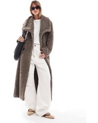 Pretty Lavish - shaggy Textured Teddy Coat - Lyst
