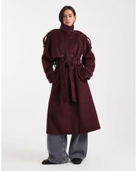 ASOS - Formal Longline Funnel Neck Trench Coat - Lyst