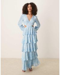 Pretty Lavish - Ashton Cut-Out Ruffle Maxi Dress - Lyst