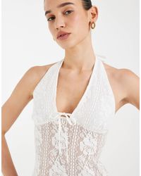 Motel - Kopa Floral Lace Halter Top - Lyst