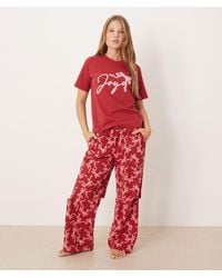 Threadbare - Short Sleeve Joy Print Pyjamas With Pattern Pants - Lyst