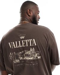 ASOS - T-Shirt Oversize Nera Con Stampa Di Città Sul Retro - Lyst