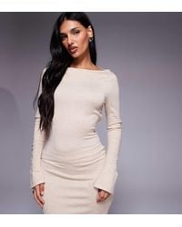 Kaiia - Exclusive Fine Knit Cowl Tie Back Long Sleeve Top Co-Ord - Lyst