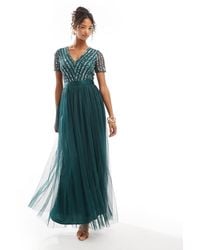 Maya - Belted Stripe Embellished Bridesmaid Maxi Dress - Lyst