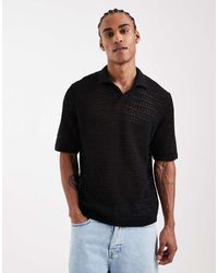 Only & Sons - Open Gebreide Polo Met Split - Lyst