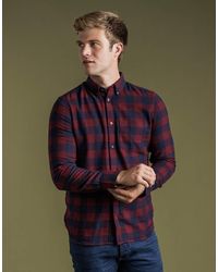 French Connection - Cotton Large Gingham Flannel Long Sleeve Shirt - Lyst