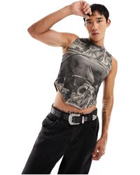 Collusion - Printed Muscle Fit Corset With Graphic - Lyst