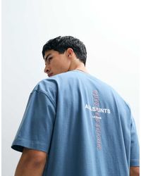 AllSaints - Knox Embroidered Logo T-shirt With Back Print - Lyst