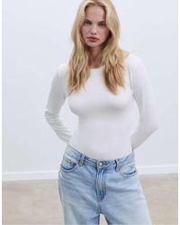 Stradivarius - Body Van Polyamide Met Lange Mouwen - Lyst