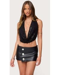 Edikted - Fringed Sequin Backless Halter Top - Lyst