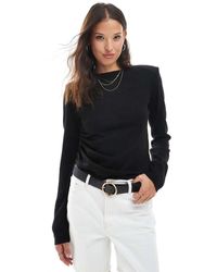 ASOS - Gebreid T-Shirt Met Schoudervullingen - Lyst