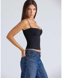House Of Cb - Samaria Stretch Twill Cupped Corset Top - Lyst