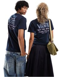 Vans - Camiseta azul marino con estampado en la espalda mn holder classic - Lyst