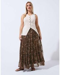 Yours Clothing - Leopard Print Maxi Skirt - Lyst