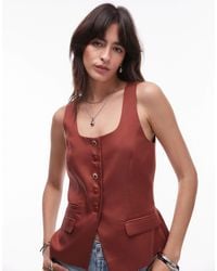 TOPSHOP - – wedding guest occasion – hochwertige longline-weste - Lyst
