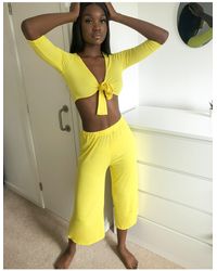 ASOS Mix & Match Jersey Pyjama Culotte - Yellow