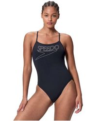 Speedo - Endurance+ Logo Thin Strap Swimsuit - Lyst