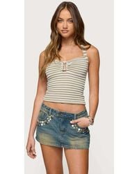 Edikted - Lovina Textured Striped Halter Top - Lyst