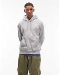 The North Face - Sudadera Gris Claro Extragrande Básica Con Capucha Y Logo De - Lyst