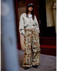 Bershka - Technical Print Parachute Trousers - Lyst