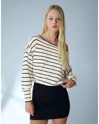 Bershka - Ribbed Asymmetric Mini Dress - Lyst