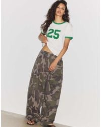 Stradivarius - Printed Cargo Trousers - Lyst