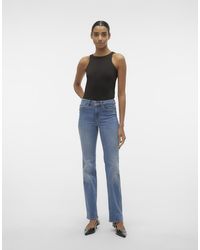 Vero Moda - Vaqueros Azul Medio De Corte Recto De - Lyst