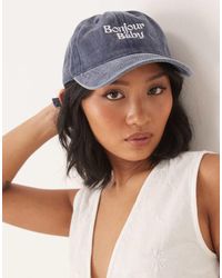 SUI AVA - Gorra Azul Básica Con Texto "Bonjour" De - Lyst