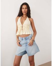 New Look - Haltertop Met Gestrikte Voorkant - Lyst