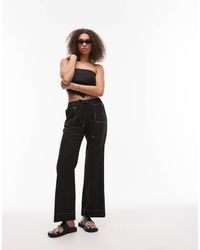 emory park - Drawstring Wide Leg Linen Trousers - Lyst