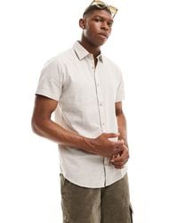 Jack & Jones - Short Sleeve Linen Shirt - Lyst