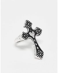 Reclaimed (vintage) - Bague unisexe à motif croix et cœur - Lyst