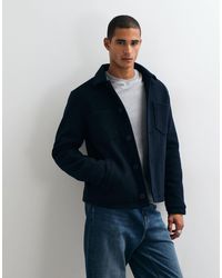 Threadbare - Faux Wool Collared Jacket With Patch Pockets - Lyst