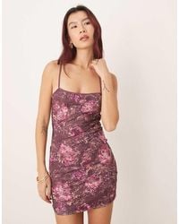 silence noise audrey red a line mini slip dress Silence + Noise Audrey Black A-line Mini Slip Dress